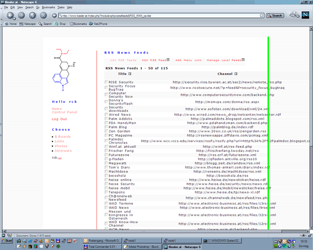 Netscape 6 rss list breakup